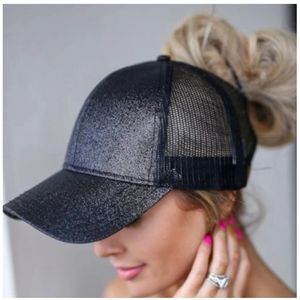 C.C glitter ponytail/messy bun hat
